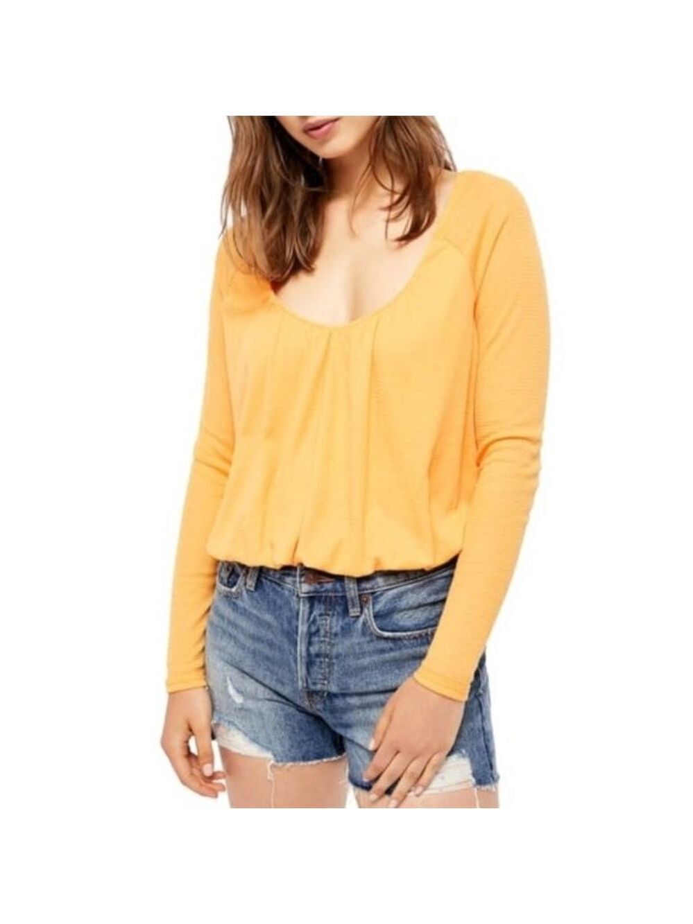 Free People Bondi Long Sleeve Blouson Thermal Top